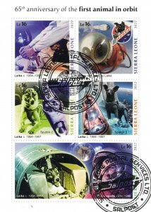 SIERRA LEONE 2022 -  Space, Laika first animal in orbit/minisheet