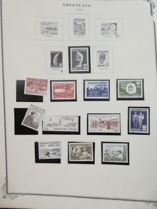 EDW1949SELL : GREENLAND Almost all Very Fine Mint Never Hinged collection on pgs