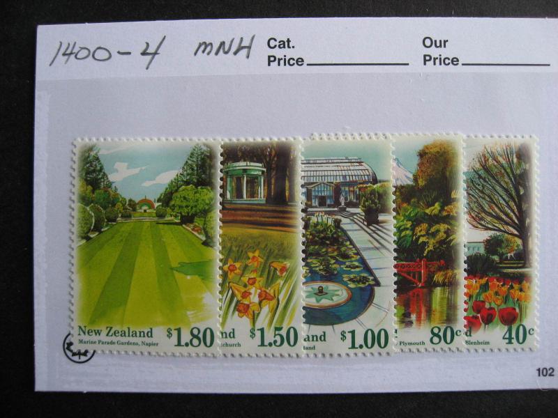 NEW ZEALAND scenic gardens set Sc 1400-4 MNH