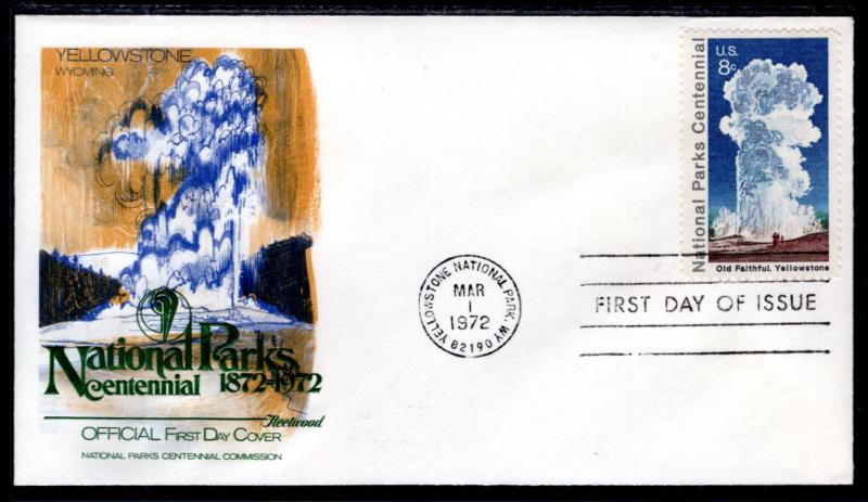 US 1453 Yellowstone Fleetwood U/A FDC