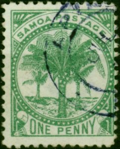 Samoa 1886 1d Yellow-Green SG22 Fine Used