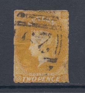 Ceylon SG 64ax used 1867 2p ochre Queen Victoria, watermark 6 reversed