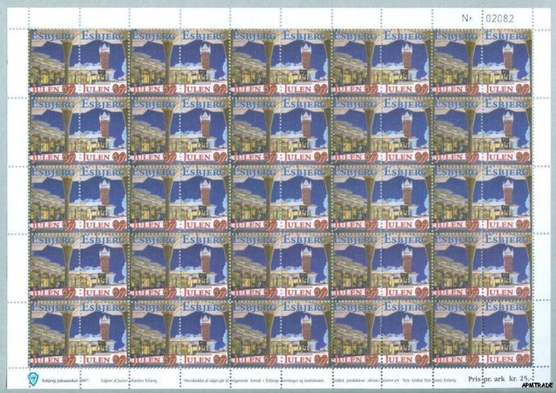 Denmark. 1997 Christmas Sheet Mnh.  Junior Chamber. Local Esbjerg.