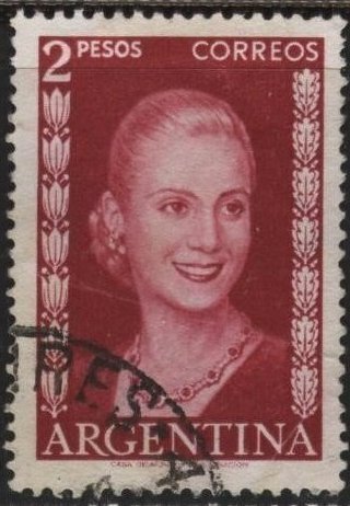 Argentina 609 (used) 2p Eva Perón, brt car (1952)