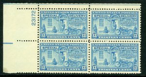 USA 1944 Special Delivery 13¢ Blue Scott #E17 Plate Number Block MNH V839 ⭐⭐⭐⭐ 