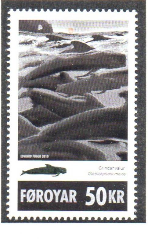 Faroe Islands Sc 524 2010 50 kr Whales stamp mint NH