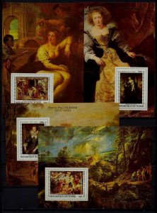 Chad 349-52 MNH s/s Painting/Rubens