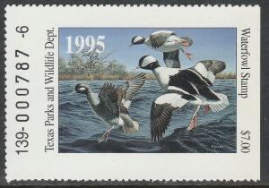 U.S.-TEXAS 15, STATE DUCK HUNTING PERMIT STAMP. MINT, NH. VF