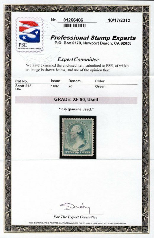 MALACK 213 XF, w/PSE (GRADED 90 (10/13) CERT, faintl..MORE.. guu347
