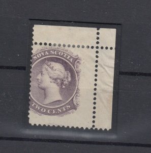 Nova Scotia QV 1860 2c Purple Huge Perf Misplacement Error/Flaw MH J9943