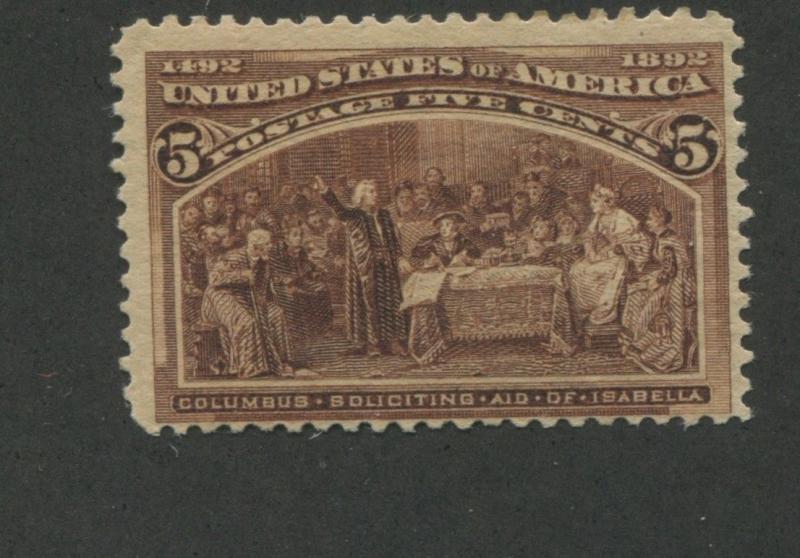 1893 US Stamp #234 5c Mint Never Hinged Fine Catalogue Value $150