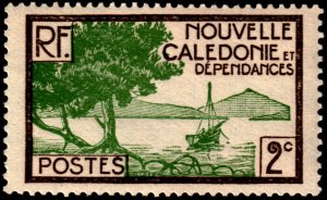 ✔️ FRANCE NEW CALEDONIA 1928 - FISHING BOAT -  Sc. 137 MNH ** OG [1.58.1]