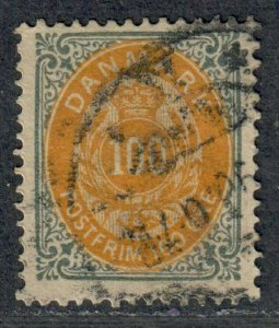 $Denmark Sc#34 used, F-VF, perf 14x13 1/2, Cv. $60