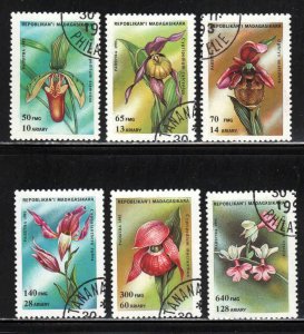 Malagasy Rep. #1272-78 ~ Short Set 6 of 7 ~ Orchids ~ CTO, NH  (1993)