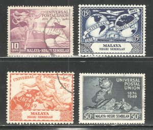 Malaya - Negri Sembilan, Scott #59-62  VF, Used,  CV $10.75 .....  4180050