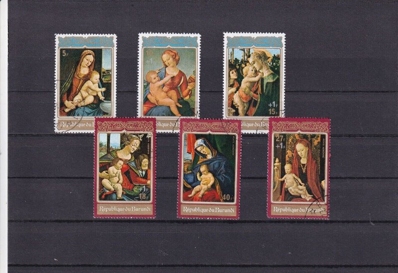 SA24b Burundi 1972 Christmas - Madonna and Child Paintings used stamps