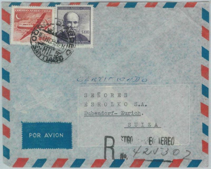 81545 - CHILE - POSTAL HISTORY -  Registered COVER to SWITZERLAND  1959