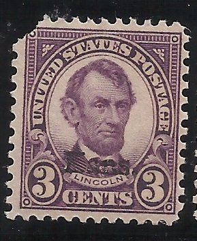 661  3c Kans Overprint MHR F/VF Centering Up Left Corner Nipped