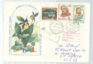 Moldova  Cover to USA, 3 stamps