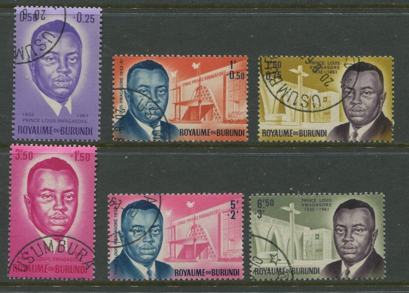 STAMP STATION PERTH Burundi #B1-B6 Overprint FU CV$3.00