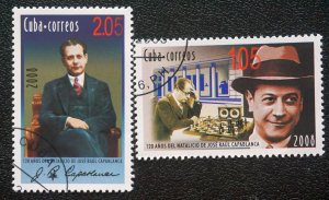 CUBA Sc# 4849-4850  JOSE RAUL CAPABLANCA Chess Champ CPL SET  2008  used / cto