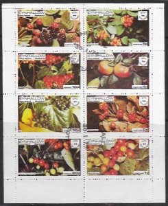 Eynhallow Scotland Mini Sheet used. Berries. Nice.  1974