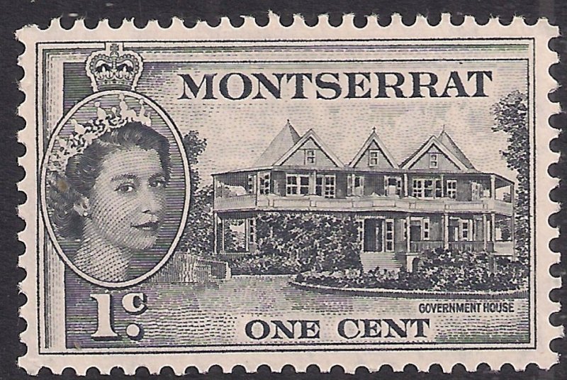 Montserrat 1953 – 62 QE2 1ct Government House MM SG 137 ( K1004 )