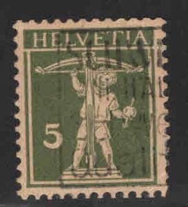 Switzerland Scott 152 Used Redrawn william tell stamp 1910