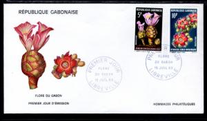 Gabon 246-247 Flowers U/A FDC