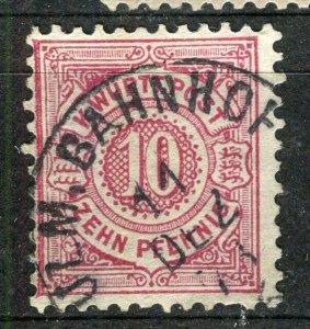 GERMANY; WURTTEMBERG 1870s early classic issue fine used 10pf. value