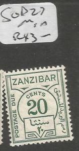 Zanzibar SG D27 MNH (3cul) 