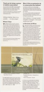 Canada - #FWH23  2007 Wildlife Conservation Stamp Booklet - Wilsons Snipe