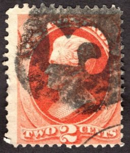 1875, US 2c, Andrew Jackson, Used, Numeral fancy cancel, Sc 178