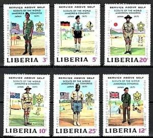 LIBERIA - 1971 - SCOUT - BOY SCOUT JAMBOREE - JAPAN - 6 X MINT - MNH SET!