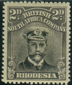 RHODESIA-1923 2d Black & Slate Purple.  A mounted mint example Sg 312