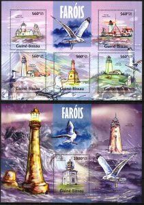 Guinea Bissau 2013 Birds Lighthouses sheet + S/S MNH