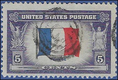 #915 5c Overrun Countries France 1943 Used