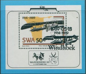 South West Africa 1989 SG510x 50c Biplane MS FU