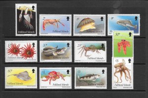 FISH - FALKLAND ISLANDS #598-609  MNH