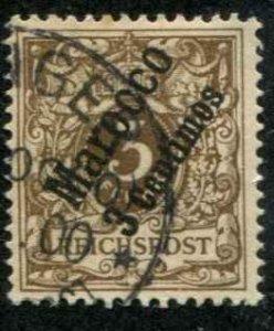 German Offices Morocco SC# 1 o/p 3 centines on Germany Used