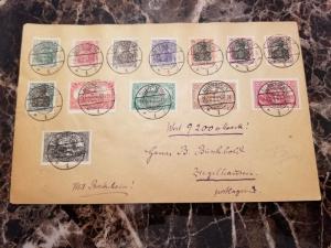 1920 Allenstein Oversize Cover to Ziegelhausen Germany Full Set Plebiscite 4