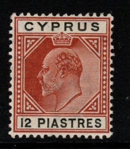 CYPRUS SG69 1906 12pi CHESTNUT & BLACK MTD MINT