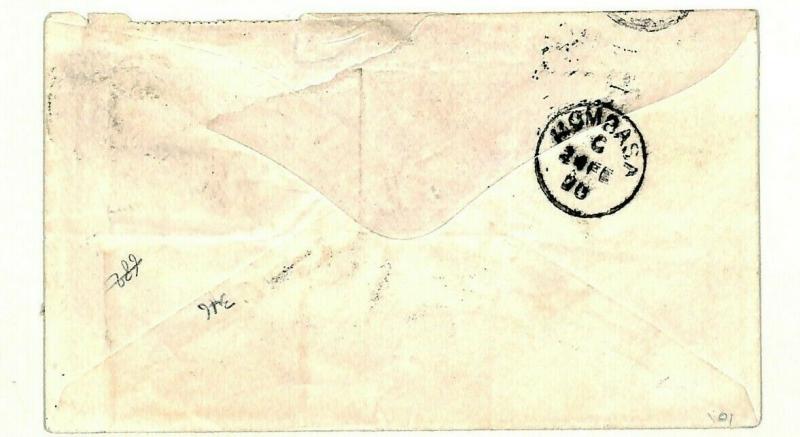 British East Africa KENYA Mombasa Cover 1898 3-COLOUR FRANKING {samwells}MS4211