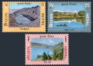 Nepal 234-236, MNH. Michel 249-251. Lakes 1970. Gosainkund,Phewa Tal, Rara Daha.