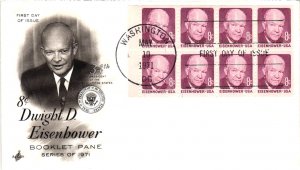 #1395a Dwight D. Eisenhower Booklet Pane – Artcraft Cachet