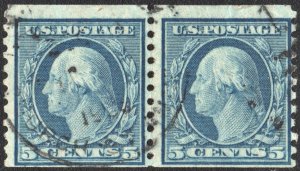 SC#496 5¢ Washington Coil Pair (1919) Used