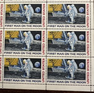 1969 US Air Mail (Scott #C76 Sheet) EFO - Color Shift w/Progressive Moon Dimple