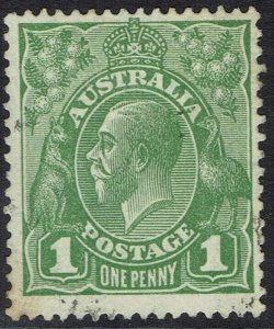 AUSTRALIA 1926 KGV 1D SMALL MULTI WMK PERF 13½ X 12½ DIE II