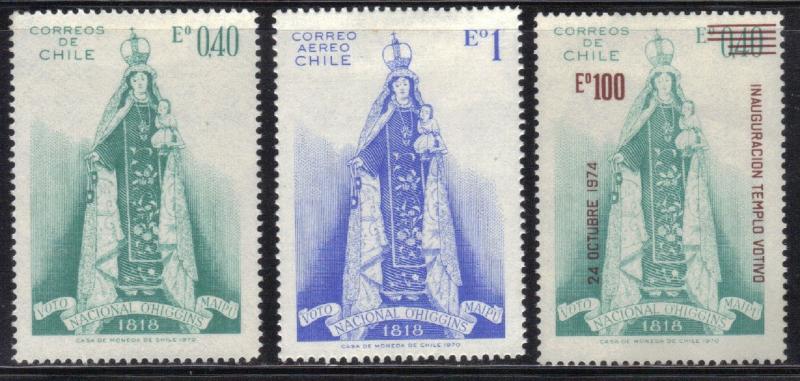 CHILE SC# 393+C303+454 **MH** 1970 O'HIGGINS NATIONAL SHRINE SEE SCAN