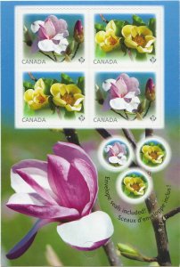 MAGNOLIA = Eskimo, Yellow Bird = FRONT Booklet Page of 4  MNH Canada 2013 #2625a